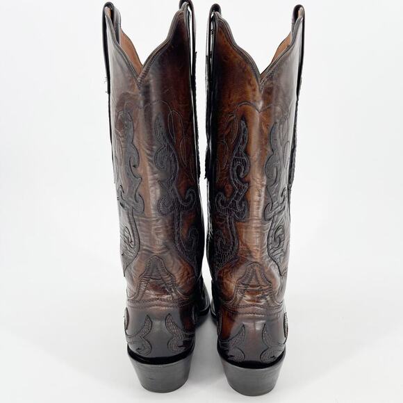 Lucchese Classics Brown Exotic Lizard Leather Overlay Western Cowgirl Boot sz 7 - Picture 9 of 12